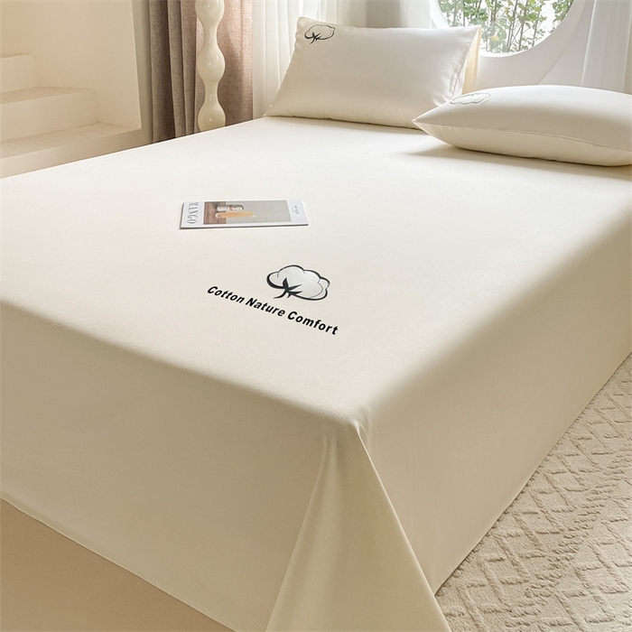 91家纺网 家纺一手货源 找家纺 布卢姆床垫 2025新款全棉纯棉烫画全棉老粗布床单凉席 棉朵-奶黄