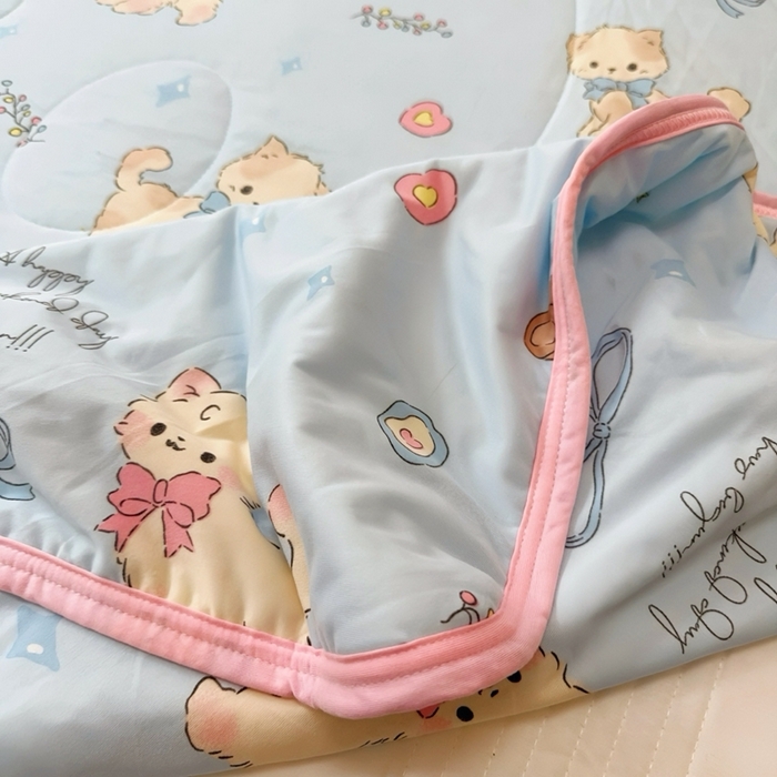 91家纺网 家纺一手货源 找家纺 （总）兜米  2025夏季A类针织棉夏凉被小清新卡通双面针织棉空调被子被芯