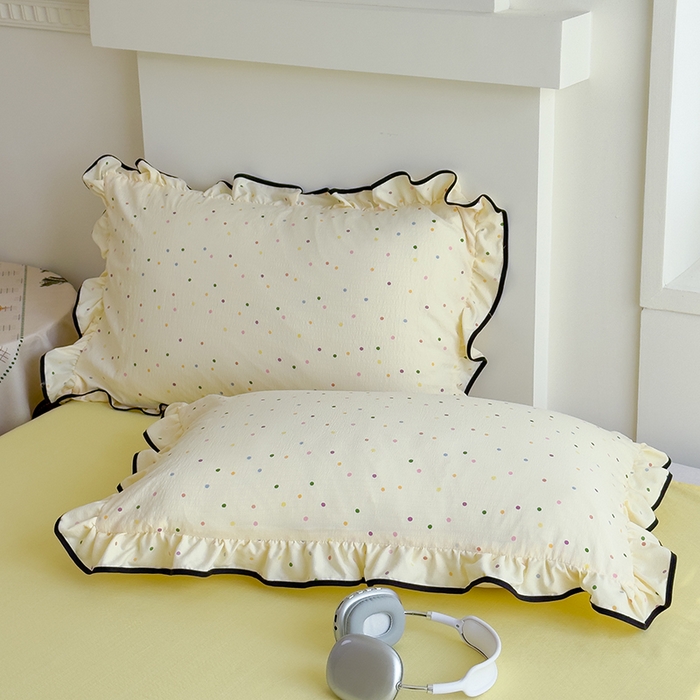 91家纺网 家纺一手货源 找家纺 慕尚 2025新款云感棉花边夏凉被空调被 彩色小圆点