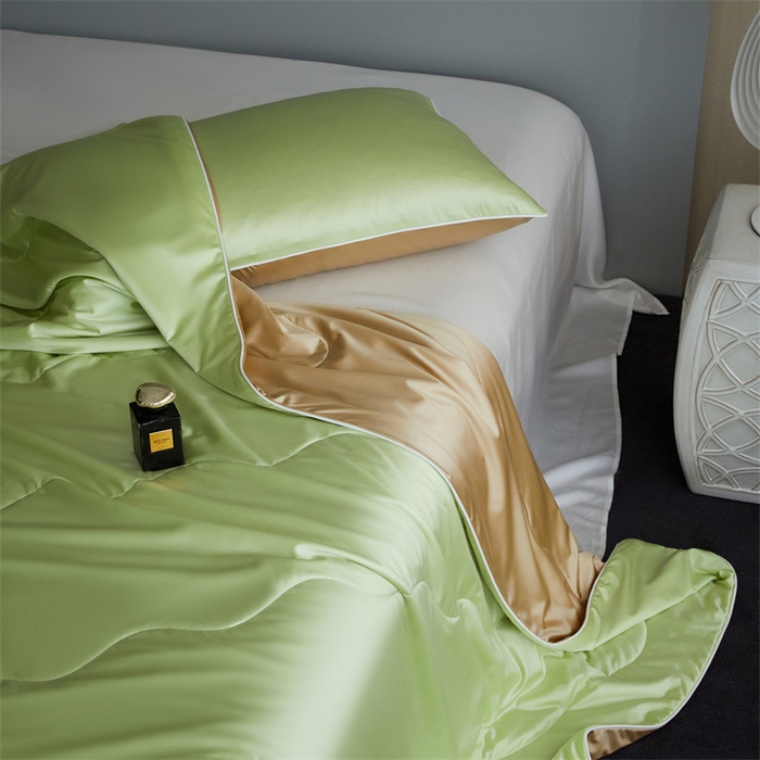 91家纺网 家纺一手货源 找家纺 （总）头等舱  2025新款水光缎冰肌锦氨A类55植物大豆7A抗菌夏被配礼盒