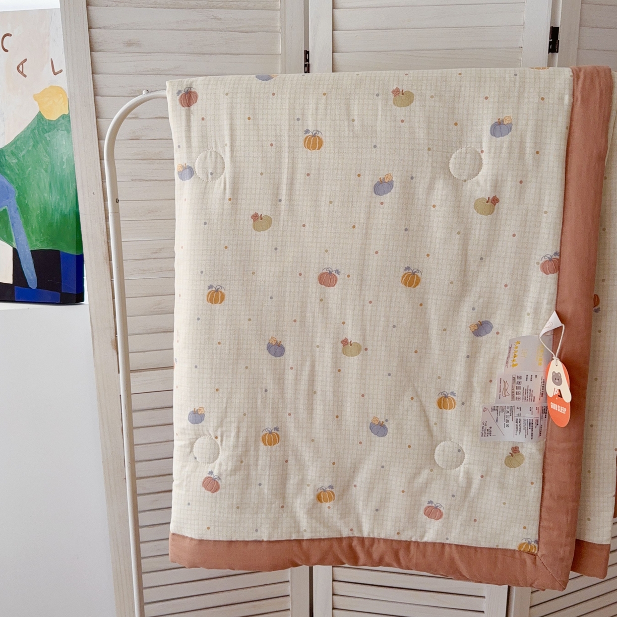 91家纺网 家纺一手货源 找家纺 于果 2025新款全棉双层纱夏被四件套 格格南瓜