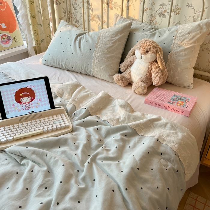 91家纺网 家纺一手货源 找家纺 （总）盼季家纺 新款夏季夏天蕾丝花边大豆纤维被夏凉被床单四件套空调被