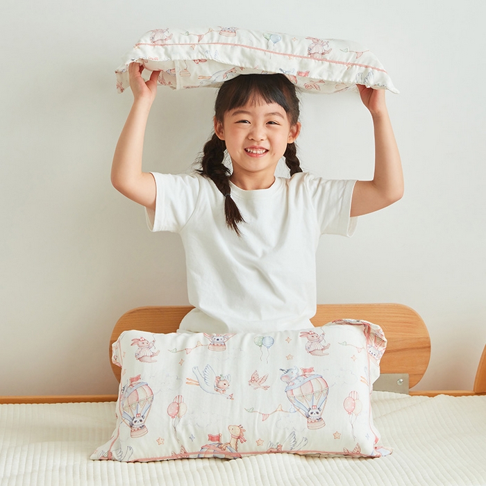 91家纺网 家纺一手货源 找家纺 嗨生活 2025年新品天竹系列A类竹纤维四层纱儿童盖毯 幼儿园夏被夏凉被空调被 热气球