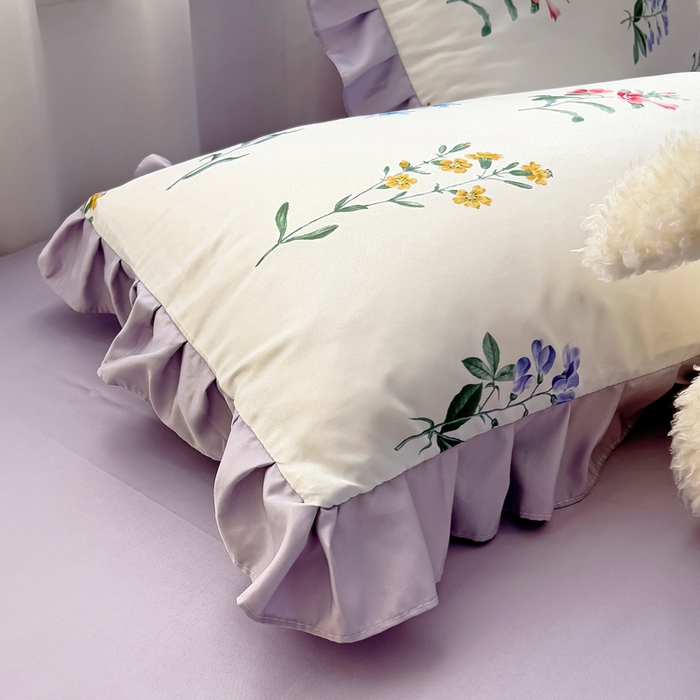 91家纺网 家纺一手货源 找家纺 找底底家纺 2025新款60S水洗天丝夏被夏凉被空调被床裙四件套 梦语