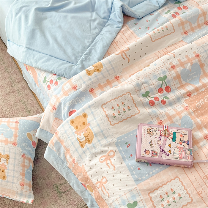 91家纺网 家纺一手货源 找家纺 美梦里 2025新款A类水洗棉棉花夏被 夏凉被空调被 萌宠派对