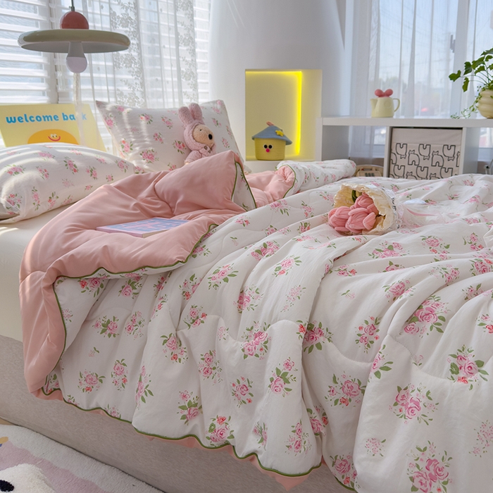 91家纺网 家纺一手货源 找家纺 美派工厂店2025新款水洗邹邹纱夏被 晚星轨迹