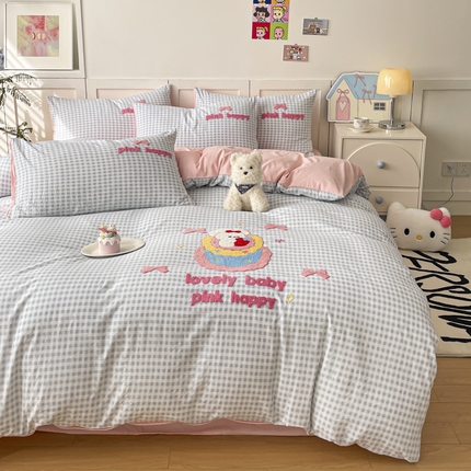 首尔2025新款云朵棉毛巾绣四件套 蛋糕猫