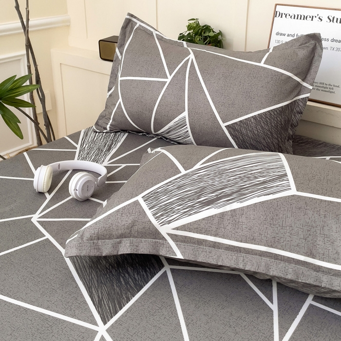 91家纺网 家纺一手货源 找家纺 朵朵家纺 2025新款亲肤棉芦荟棉床笠单床笠，磨毛床笠，印花床笠（可定制尺寸 ） 爱尚灰