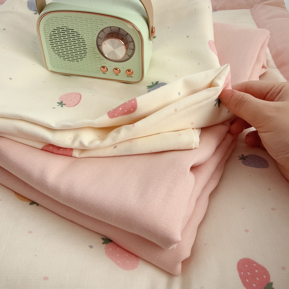 91家纺网 家纺一手货源 找家纺 （总）于果 2025新款全棉双层纱夏被四件套