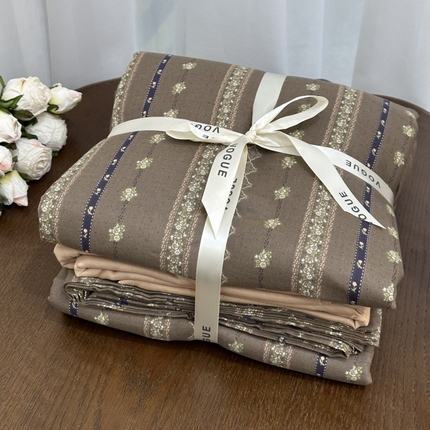 91家纺网 家纺一手货源 找家纺 （总）黛馨  2025新款全棉A类小清新双层纱四件套