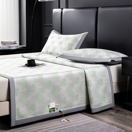 小牛席业 2025新款亲肤舒适爱心凉感冰丝席凉席席子系列 绿色