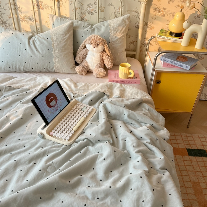 91家纺网 家纺一手货源 找家纺 （总）盼季家纺 新款夏季夏天蕾丝花边大豆纤维被夏凉被床单四件套空调被