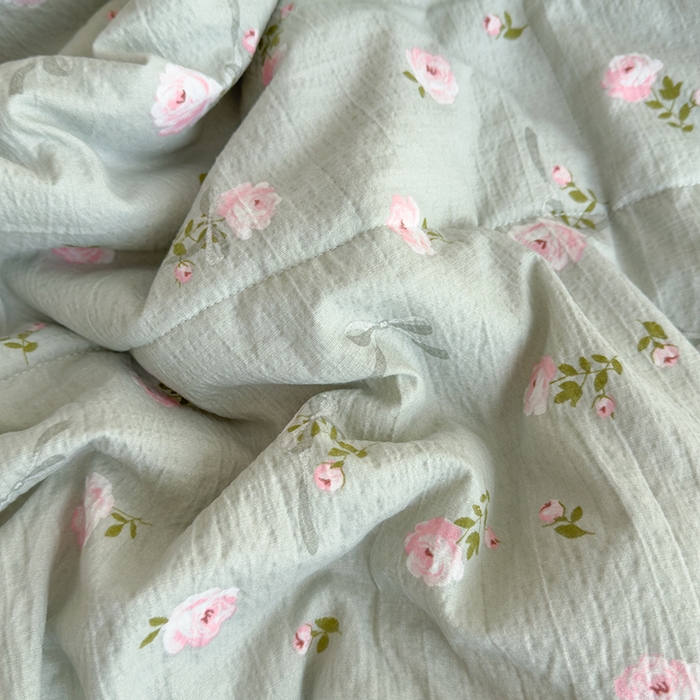 91家纺网 家纺一手货源 找家纺 慕尚 2025新款云感棉花边夏凉被空调被 丝带花