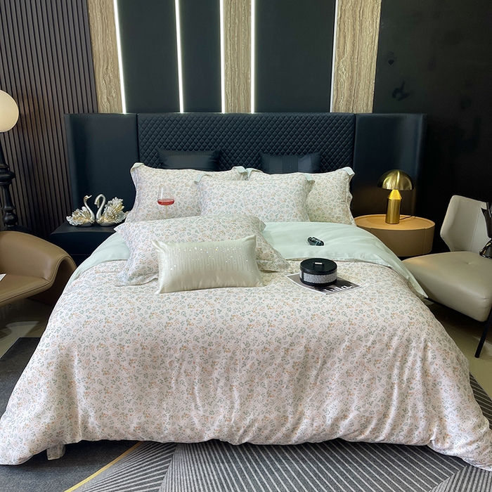 91家纺网 家纺一手货源 找家纺 莱豫2025新款50支莱赛尔天丝四件套 春风十里