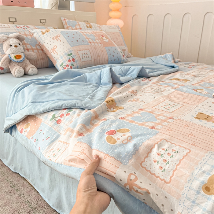 91家纺网 家纺一手货源 找家纺 美梦里 2025新款A类水洗棉棉花夏被 夏凉被空调被 萌宠派对
