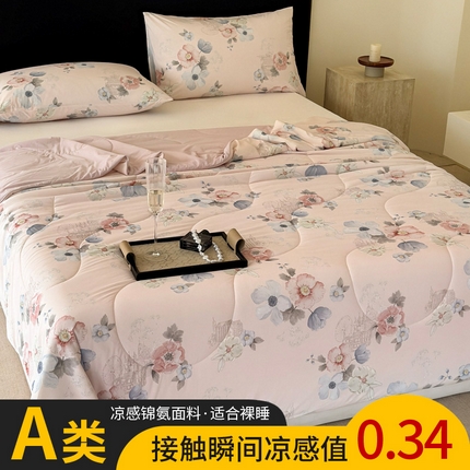 91家纺网 家纺一手货源 找家纺 （总）丹本家纺 2025新款A类锦氨凉感被数码印花夏被夏凉被空调被