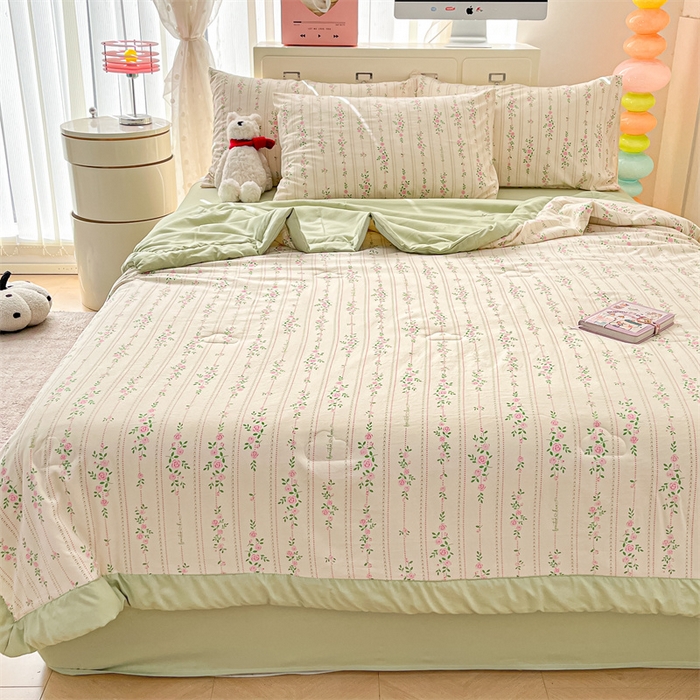 91家纺网 家纺一手货源 找家纺 美梦里 2025新款A类水洗棉棉花夏被 夏凉被空调被 花间