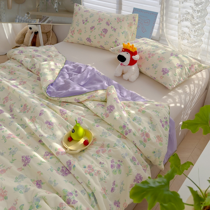 91家纺网 家纺一手货源 找家纺 美派工厂店2025新款水洗邹邹纱夏被 流心奶糕