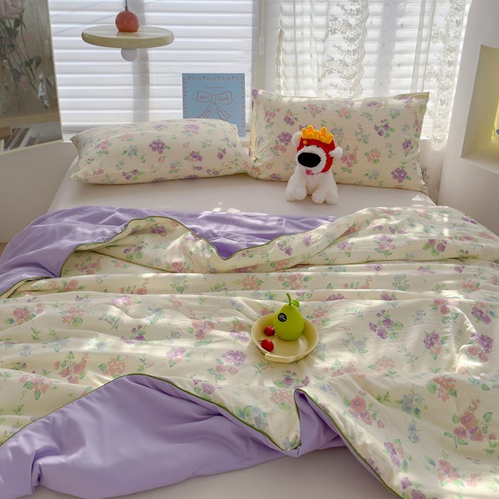 91家纺网 家纺一手货源 找家纺 美派工厂店2025新款水洗邹邹纱夏被 流心奶糕