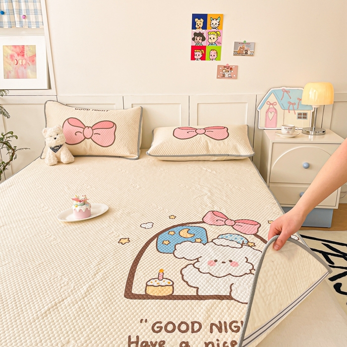 91家纺网 家纺一手货源 找家纺 川悦生活 2025新款大版冰豆豆凉豆豆凉席 奶糕作坊