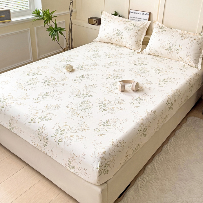 91家纺网 家纺一手货源 找家纺 朵朵家纺 2025新款亲肤棉芦荟棉床笠单床笠，磨毛床笠，印花床笠（可定制尺寸 ） 仙草