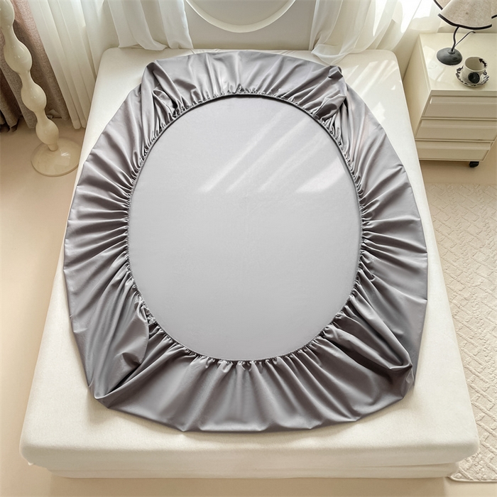 91家纺网 家纺一手货源 找家纺 布卢姆床垫 2025新款全棉烫画全棉老粗布床笠 棉朵-深灰