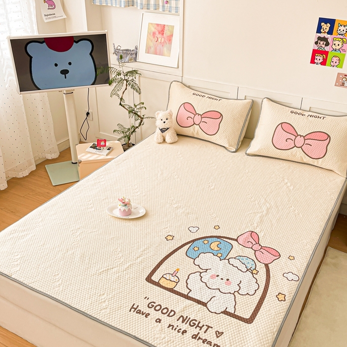 91家纺网 家纺一手货源 找家纺 川悦生活 2025新款大版冰豆豆凉豆豆凉席 奶糕作坊