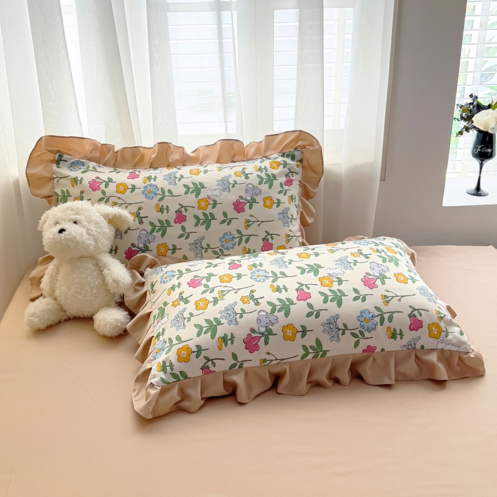 91家纺网 家纺一手货源 找家纺 找底底家纺 2025新款60S水洗天丝夏被夏凉被空调被床裙四件套 田园牧歌