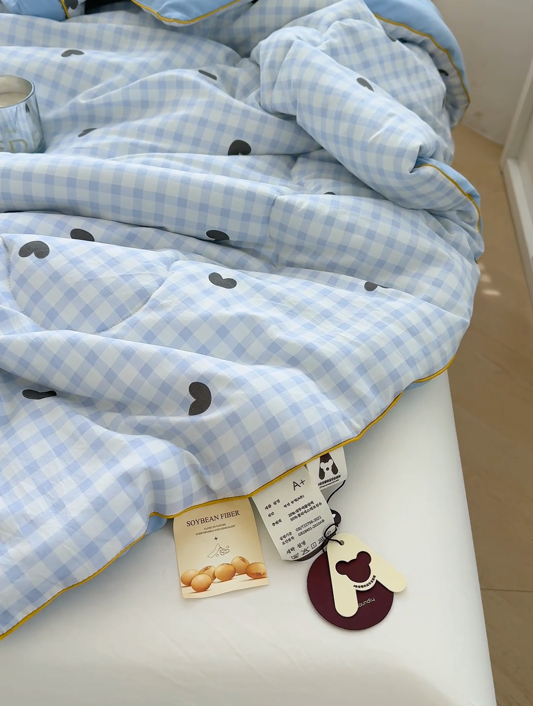 91家纺网 家纺一手货源 找家纺 美派工厂店2025新款水洗邹邹纱夏被 小幸运-蓝黑