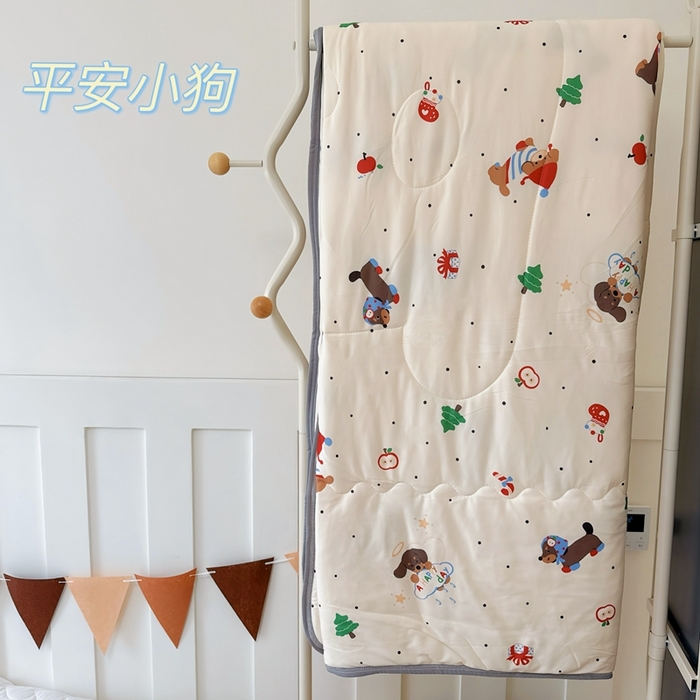 91家纺网 家纺一手货源 找家纺 兜米  2025夏季A类针织棉夏凉被小清新卡通双面针织棉空调被子被芯 平安小狗