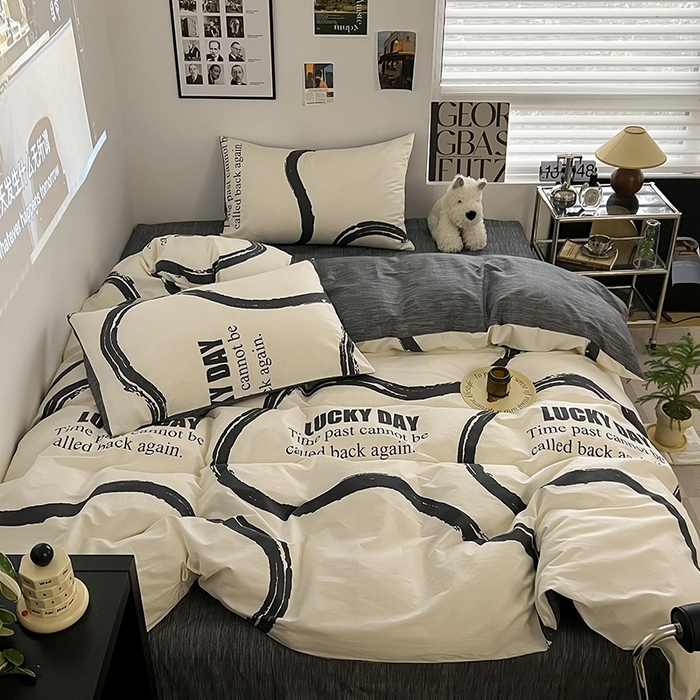 91家纺网 家纺一手货源 找家纺 吉象2025新款全棉印花北欧极简四件套系列 3凯文