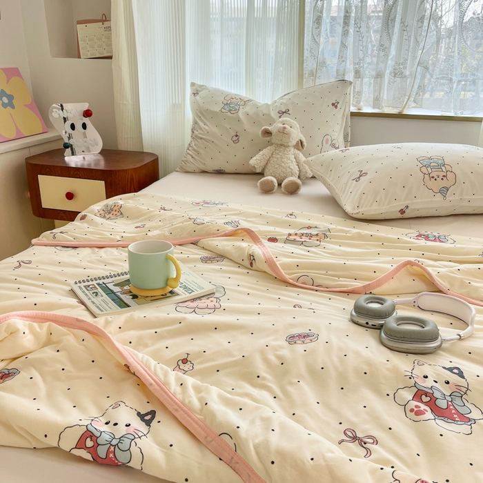 91家纺网 家纺一手货源 找家纺 葡萄家 2025新款A类母婴级大豆纤维牛奶丝针织棉夏凉被空调被-系列二 生日派对