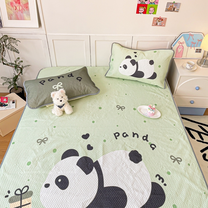 91家纺网 家纺一手货源 找家纺 川悦生活 2025新款大版冰豆豆凉豆豆凉席 礼物小熊猫