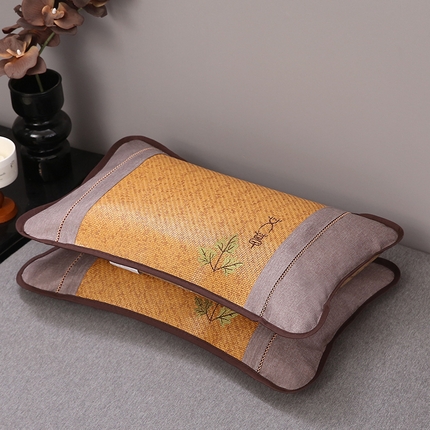 纽乐家纺 2025新款夏凉凉感艾草花茶香冰藤枕芯茉莉花助睡眠枕头枕芯 艾草茶香冰藤枕-浅咖 35x55cm/只