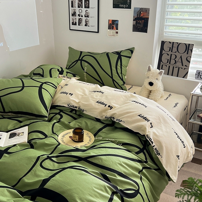 91家纺网 家纺一手货源 找家纺 吉象2025新款全棉印花北欧极简四件套系列 极简