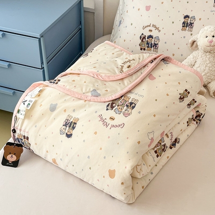 葡萄家 2025新款A类母婴级大豆纤维牛奶丝针织棉夏凉被空调被-系列二 晚安熊