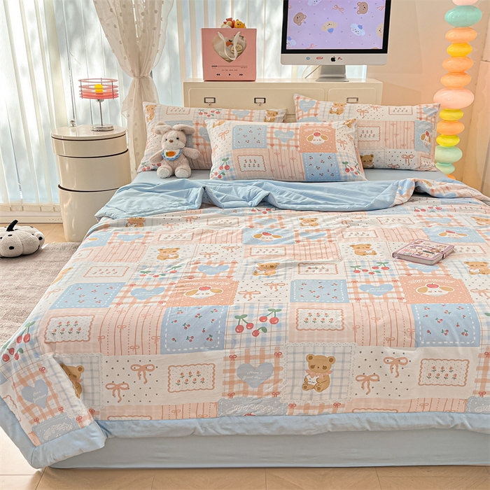 91家纺网 家纺一手货源 找家纺 美梦里 2025新款A类水洗棉棉花夏被 夏凉被空调被 萌宠派对