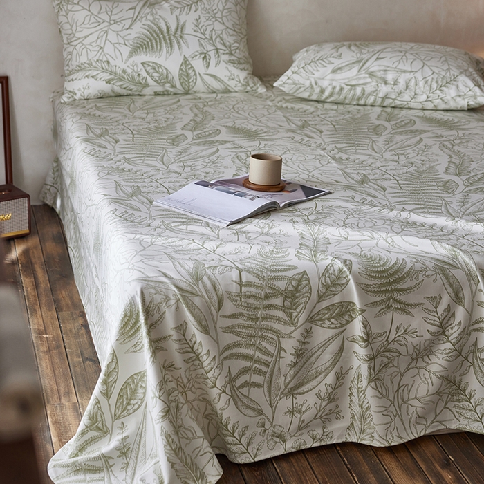 91家纺网 家纺一手货源 找家纺 千朵森2025新款A类全棉老粗布床单三件套 时节