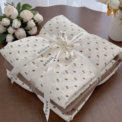 91家纺网 家纺一手货源 找家纺 （总）黛馨  2025新款全棉A类小清新双层纱四件套