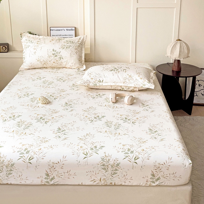 91家纺网 家纺一手货源 找家纺 朵朵家纺 2025新款亲肤棉芦荟棉床笠单床笠，磨毛床笠，印花床笠（可定制尺寸 ） 仙草