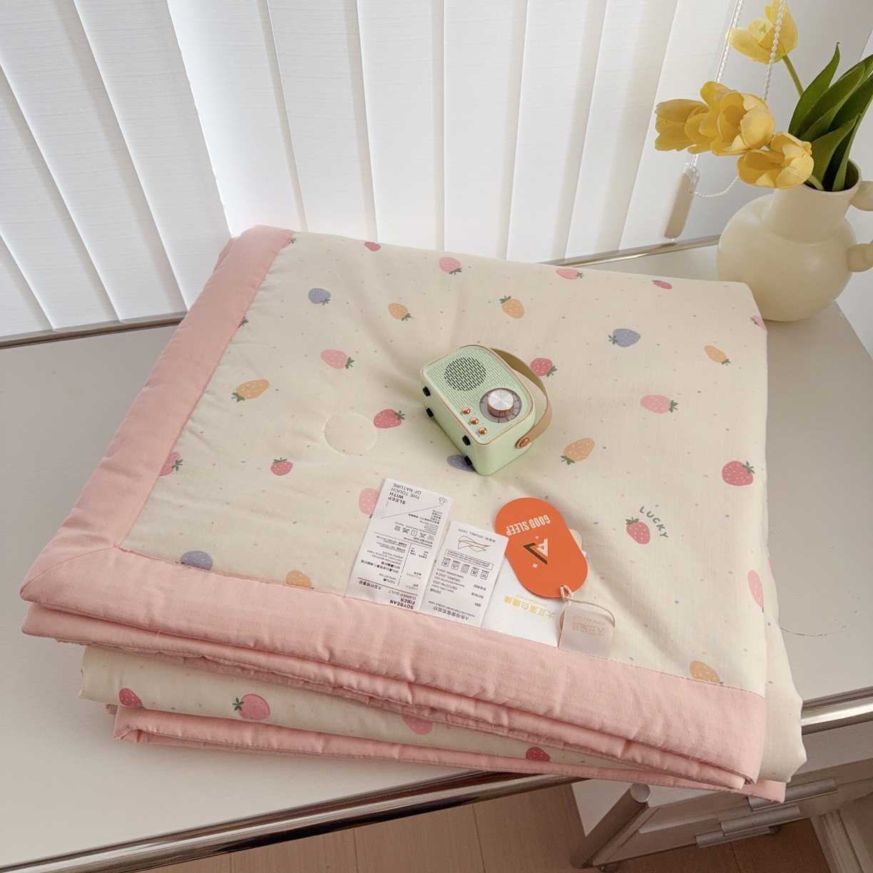 91家纺网 家纺一手货源 找家纺 （总）于果 2025新款全棉双层纱夏被四件套