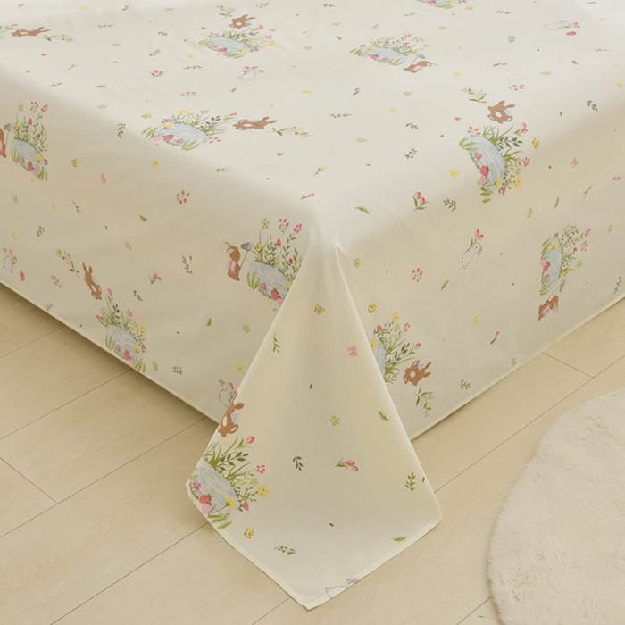 91家纺网 家纺一手货源 找家纺 乐窝家纺仓储 2025新款全棉纯棉毛巾绣四件套 小兔子