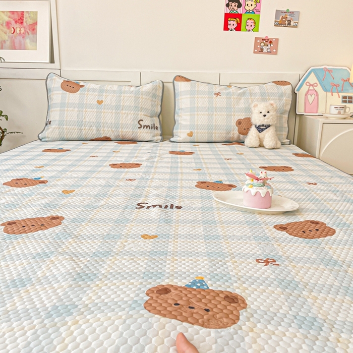 91家纺网 家纺一手货源 找家纺 川悦生活 2025新款大版冰豆豆凉豆豆凉席 格拉熊