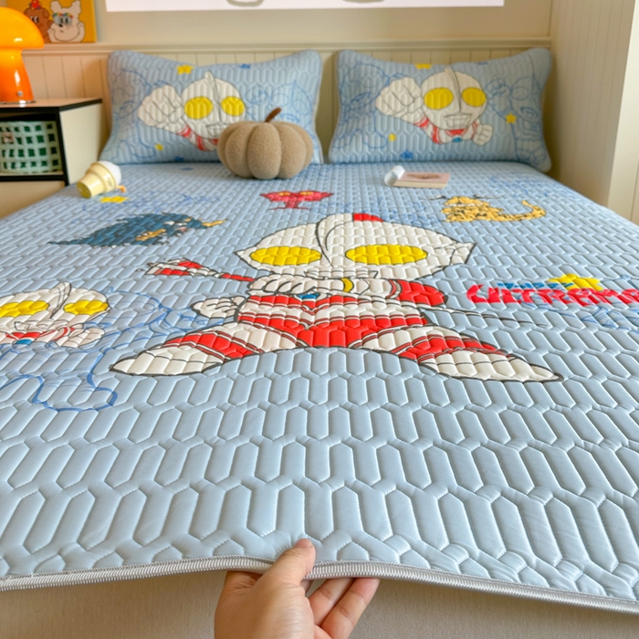 91家纺网 家纺一手货源 找家纺 金爱家 2025新款奥特曼乳胶凉席席子 乳胶-护卫队