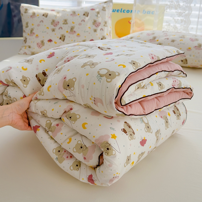 91家纺网 家纺一手货源 找家纺 美派工厂店2025新款水洗邹邹纱夏被 小考拉