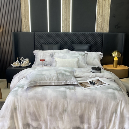 莱豫2025新款50支莱赛尔天丝四件套 水墨意境