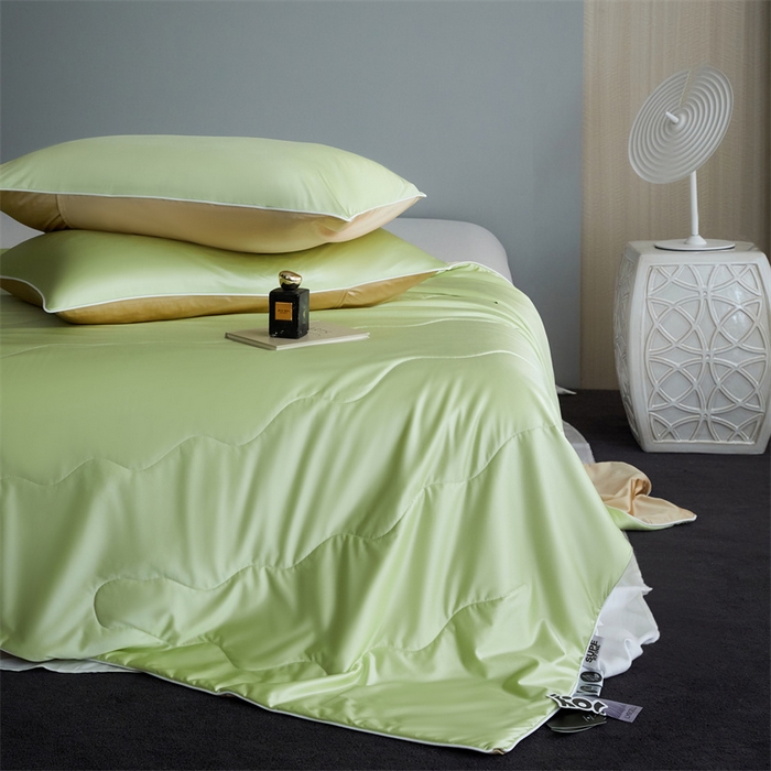 91家纺网 家纺一手货源 找家纺 （总）头等舱  2025新款水光缎冰肌锦氨A类55植物大豆7A抗菌夏被配礼盒