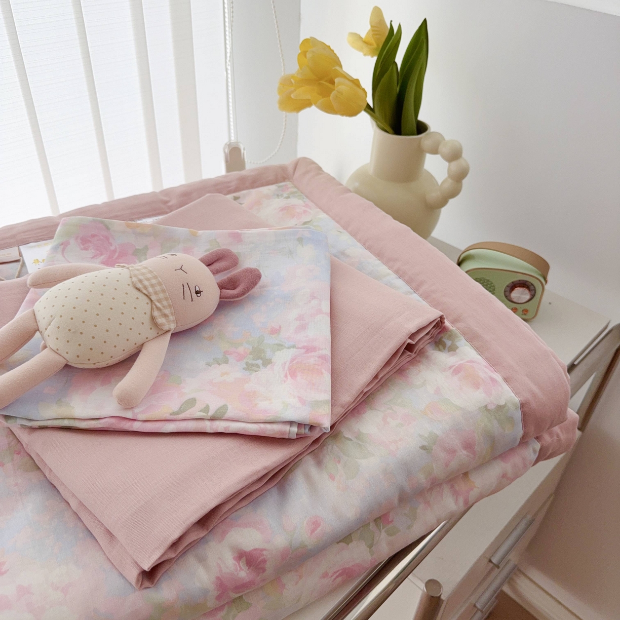 91家纺网 家纺一手货源 找家纺 于果 2025新款全棉双层纱夏被四件套 黎明心境