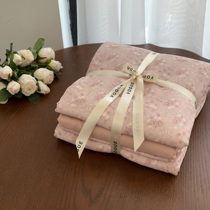 91家纺网 家纺一手货源 找家纺 （总）黛馨  2025新款全棉A类小清新双层纱四件套