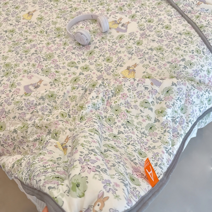 91家纺网 家纺一手货源 找家纺 兜米  2025夏季A类针织棉夏凉被小清新卡通双面针织棉空调被子被芯 花园兔